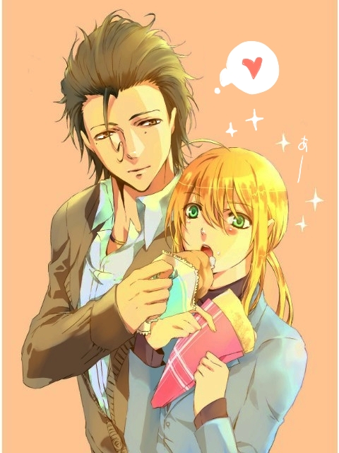 artoria pendragon, saber, and diarmuid ua duibhne (fate and 1 more) drawn by imty