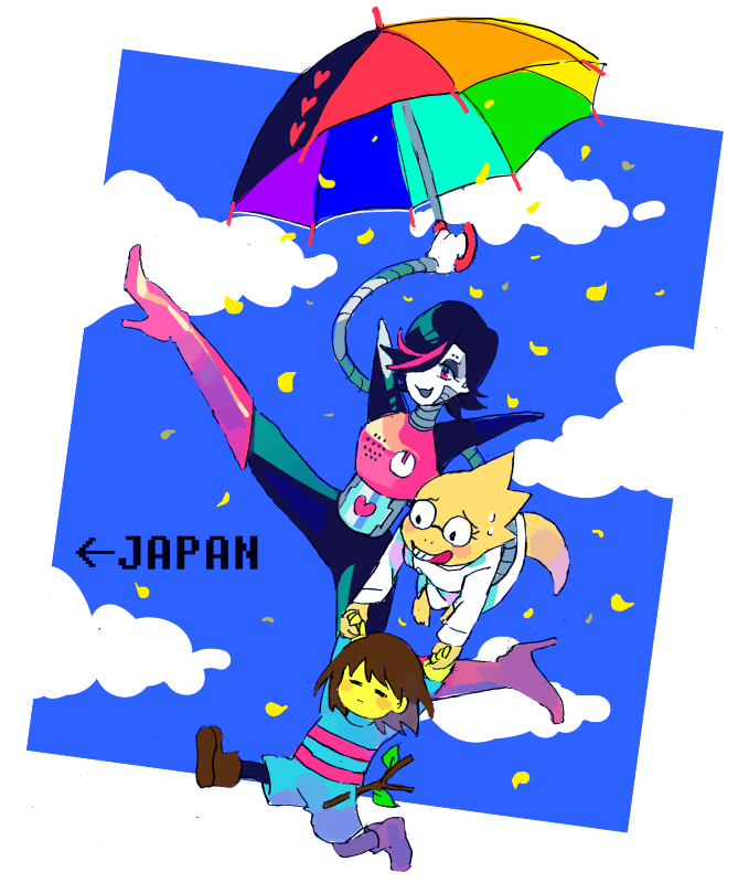 frisk, mettaton, alphys, and mettaton ex (undertale) drawn by beryllium_game