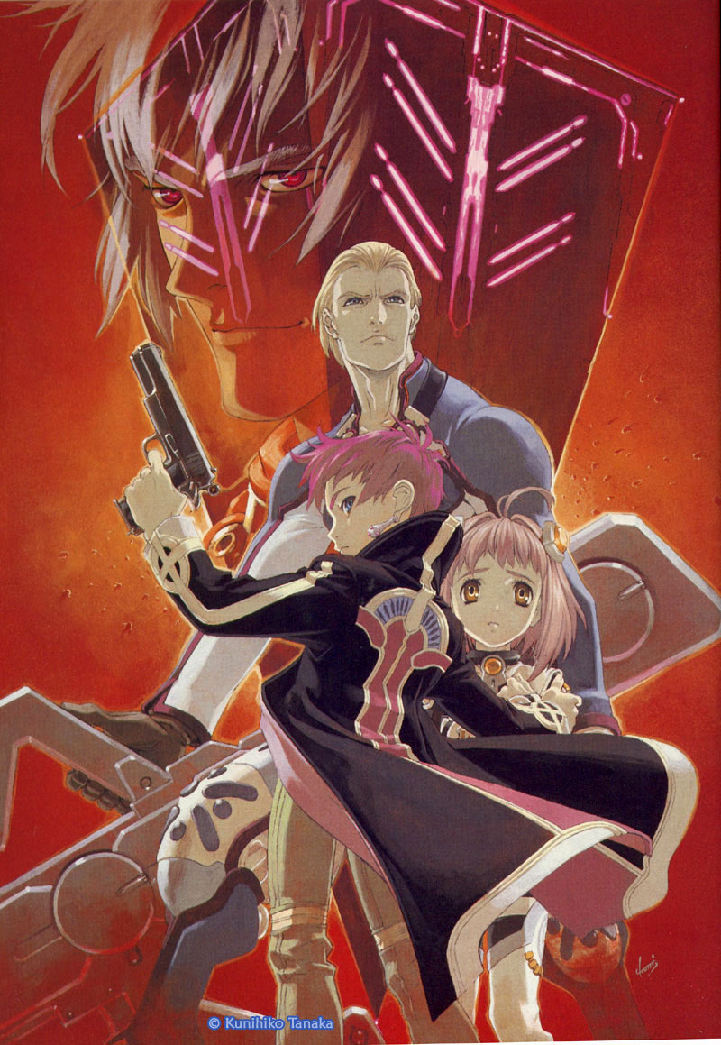 momo mizrahi, jr., ziggy, and albedo piazzolla (xenosaga and 1 more) drawn by tanaka_kunihiko