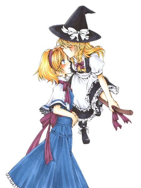 kirisame marisa and alice margatroid (touhou) drawn by rinsan_(nametake)