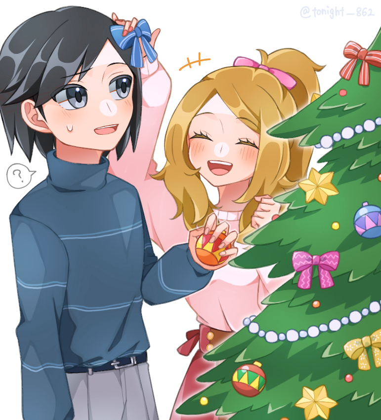 serena and calem (pokemon and 1 more) drawn by rain_(tonight_862)