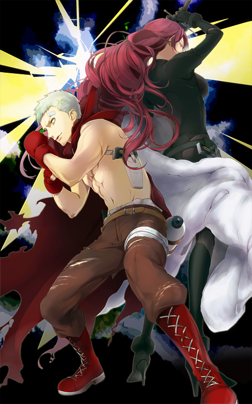 kirijou mitsuru and sanada akihiko (persona and 3 more) drawn by joka_(night_gate)