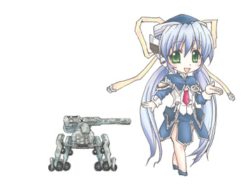 hoshino yumemi and mk43l/e (planetarian) drawn by shishido_katsura