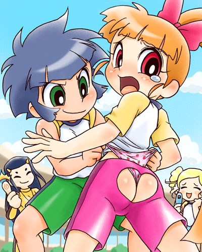 akazutsumi momoko, matsubara kaoru, and goutokuji miyako (powerpuff girls z) drawn by mochi-iri_kinchaku