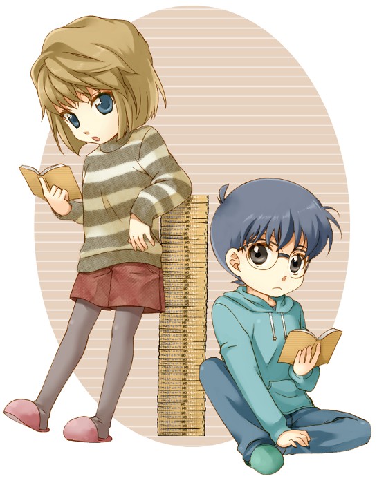 edogawa conan and haibara ai (meitantei conan) drawn by sensaki_chihiro