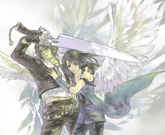 squall leonhart and rinoa heartilly (final fantasy and 1 more) drawn by hinokami