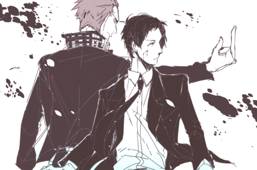 tatsumi kanji and adachi tooru (persona and 1 more) drawn by d_dat