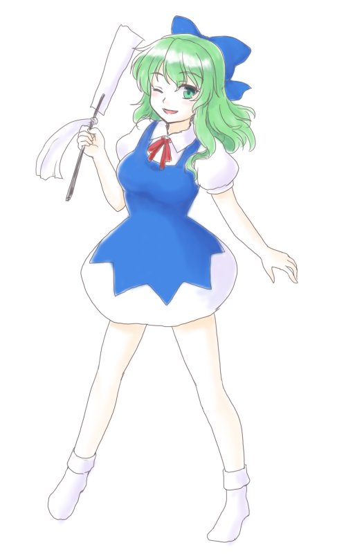 kochiya sanae and cirno (touhou) drawn by isaki_(gomi)