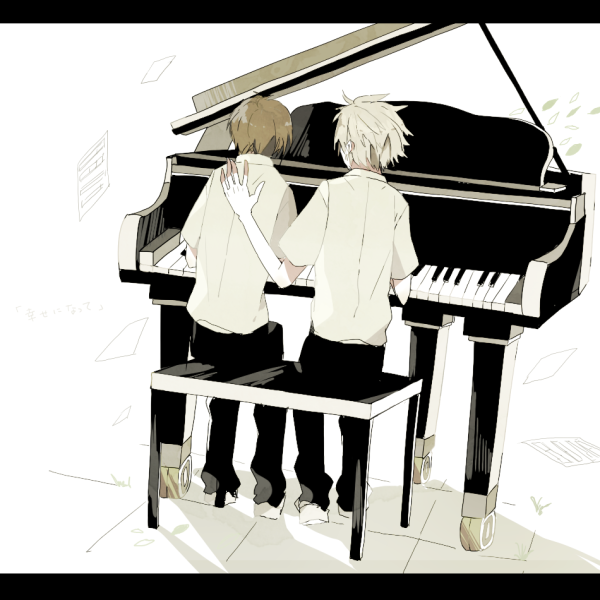ikari shinji and nagisa kaworu (neon genesis evangelion and 2 more) drawn by yukimori_nene