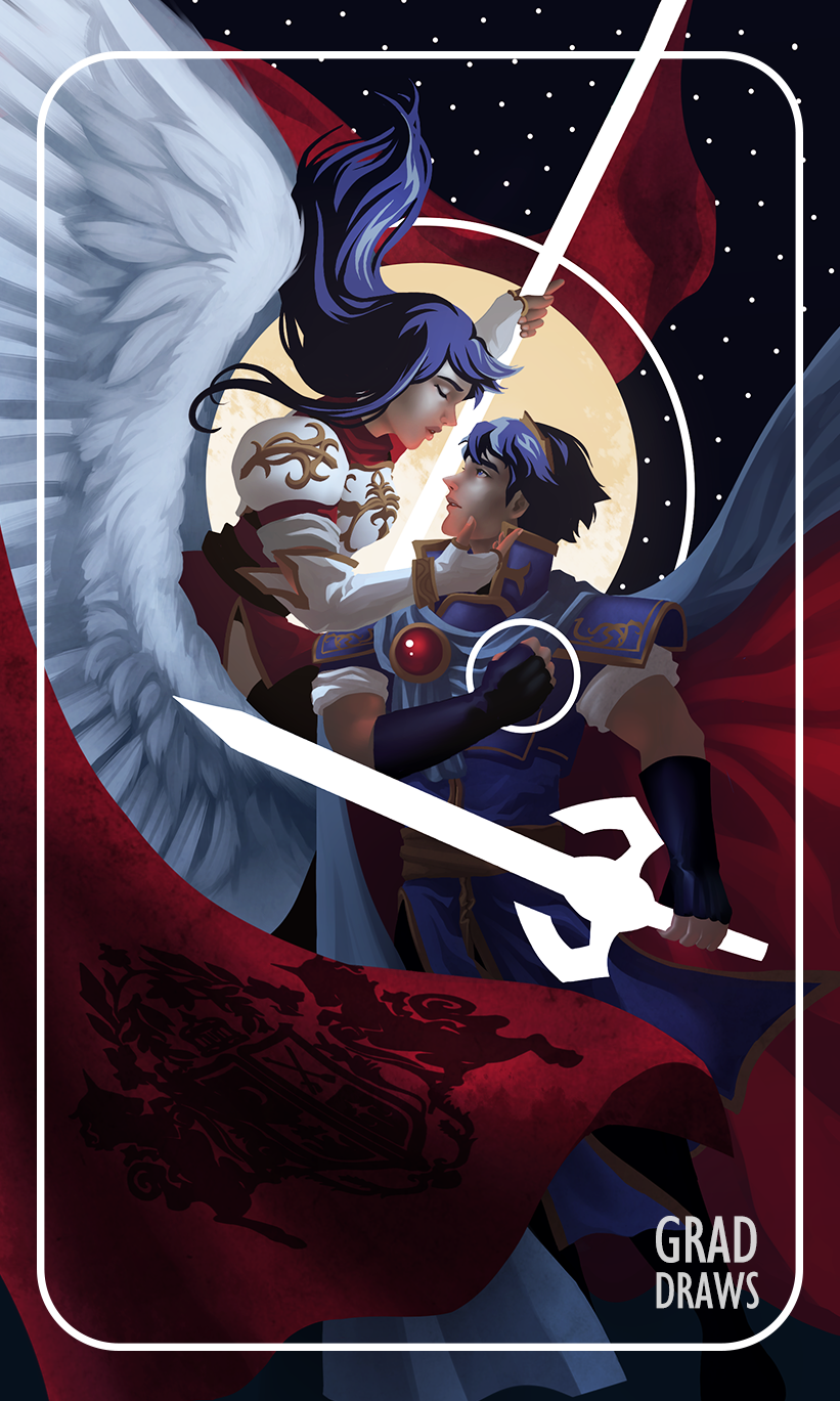 marth and caeda (fire emblem and 4 more) drawn by marcell_arts