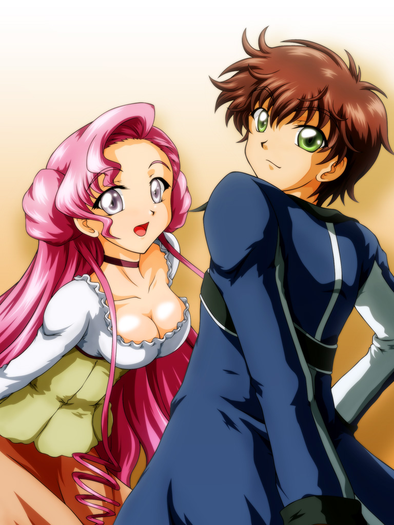 kururugi suzaku and euphemia li britannia (code geass) drawn by tanan