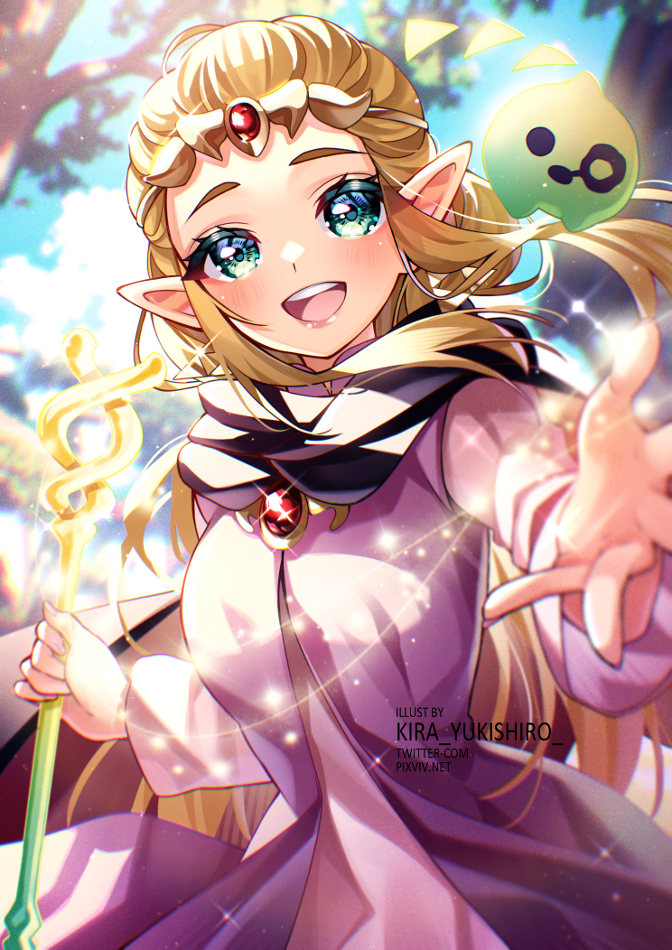 princess zelda and tri (the legend of zelda and 1 more) drawn by kira_yukishiro