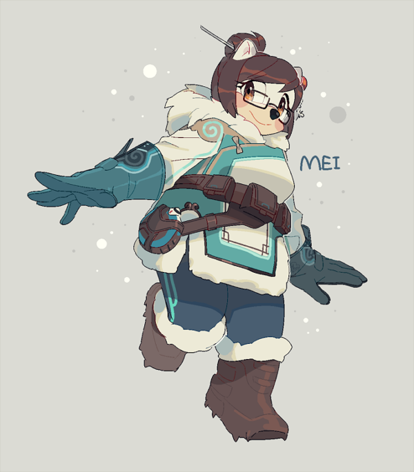 mei (overwatch and 2 more) drawn by hanybe