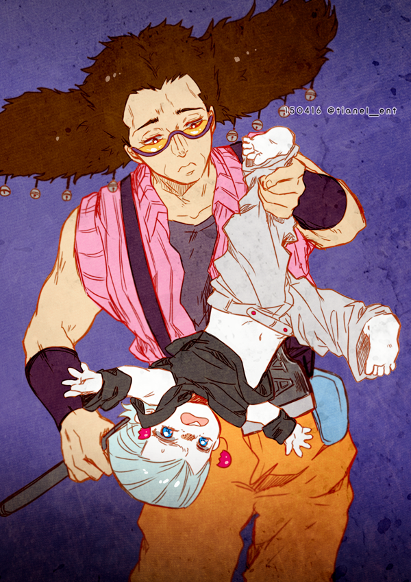 jean pierre polnareff and alessi (jojo no kimyou na bouken and 1 more) drawn by tianel_ent
