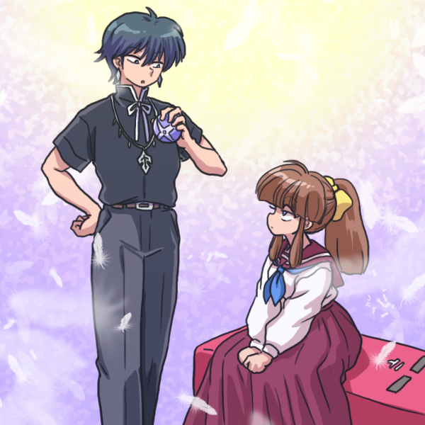 juumonji tsubasa and kurenai tsubasa (ranma 1/2 and 1 more) drawn by wanta_(futoshi)