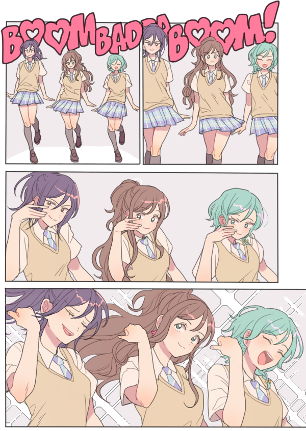hikawa hina, imai lisa, and seta kaoru (bang dream! and 1 more) drawn by res2shuu