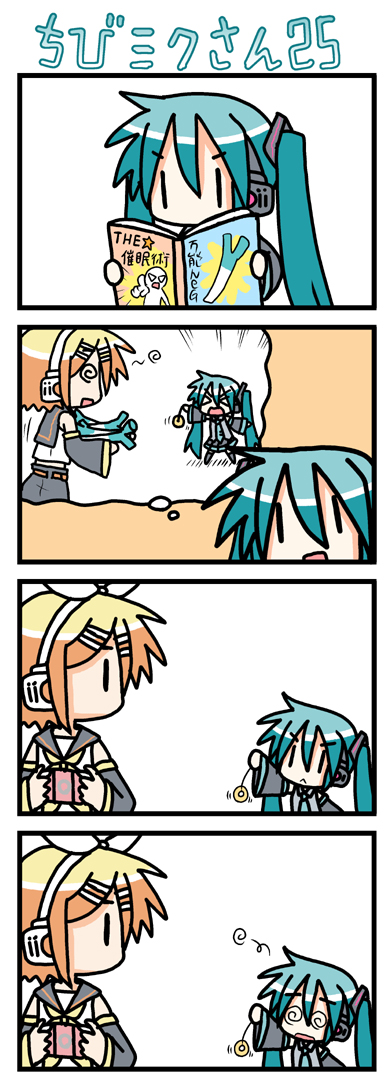 hatsune miku, kagamine rin, and chibi miku (vocaloid) drawn by minami_(colorful_palette)