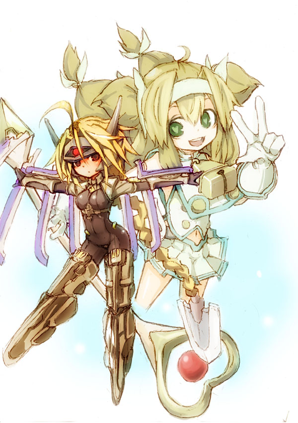 platinum the trinity and lambda-11 (blazblue) drawn by chatsubo_(yaba-yaba)