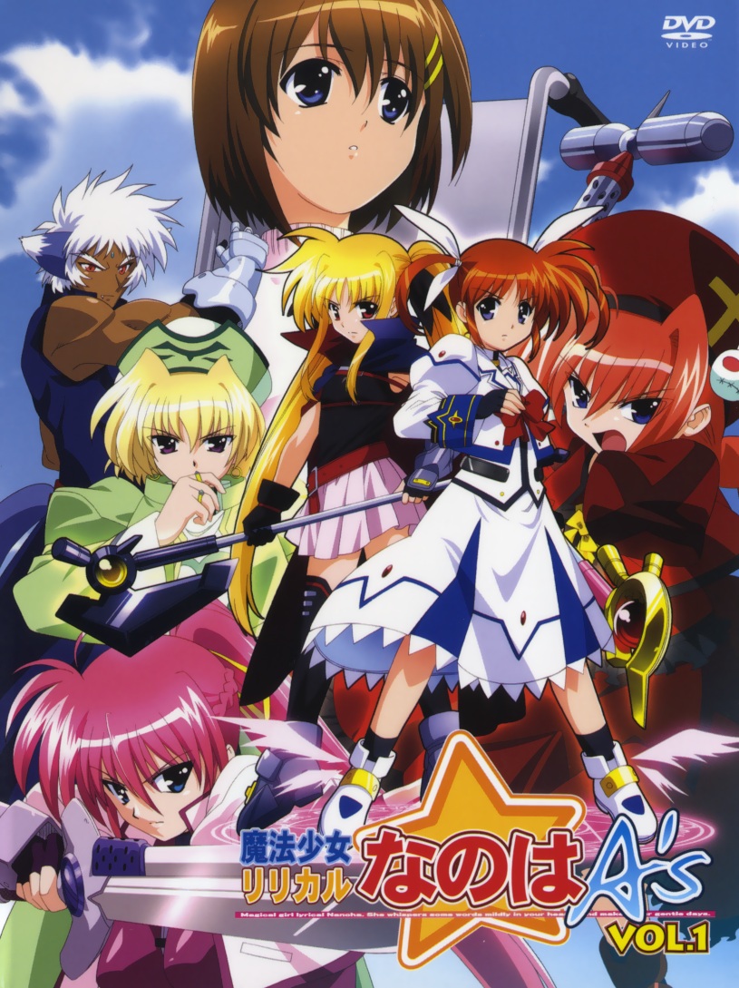 fate testarossa, takamachi nanoha, yagami hayate, raising heart, vita, and 7 more (lyrical nanoha and 2 more) drawn by okuda_yasuhiro