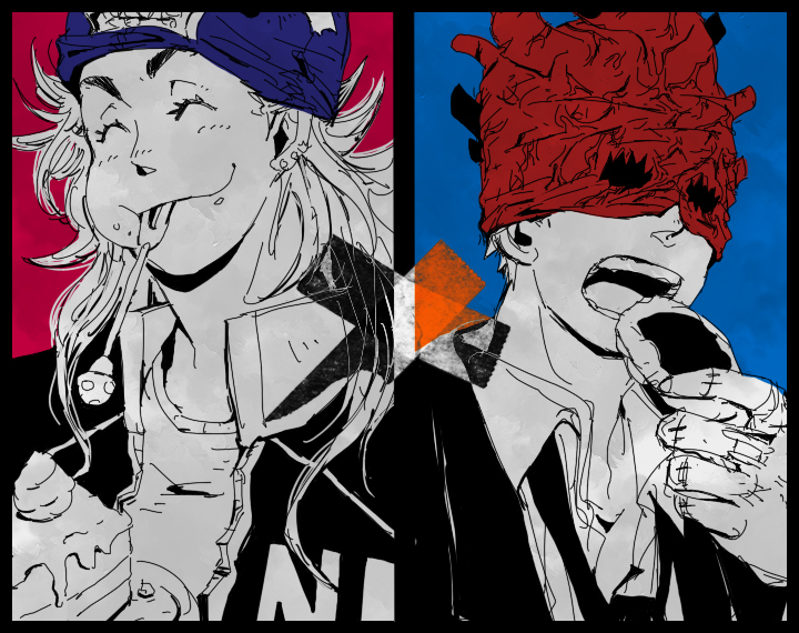 noi and shin (dorohedoro) drawn by kanzyuku