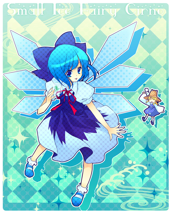 cirno and moriya suwako (touhou) drawn by shinia