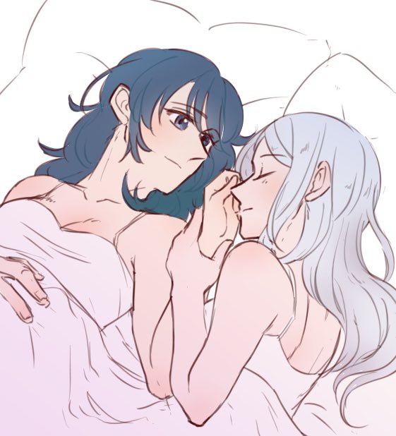 female byleth and edelgard von hresvelg (fire emblem and 1 more) drawn by riromomo