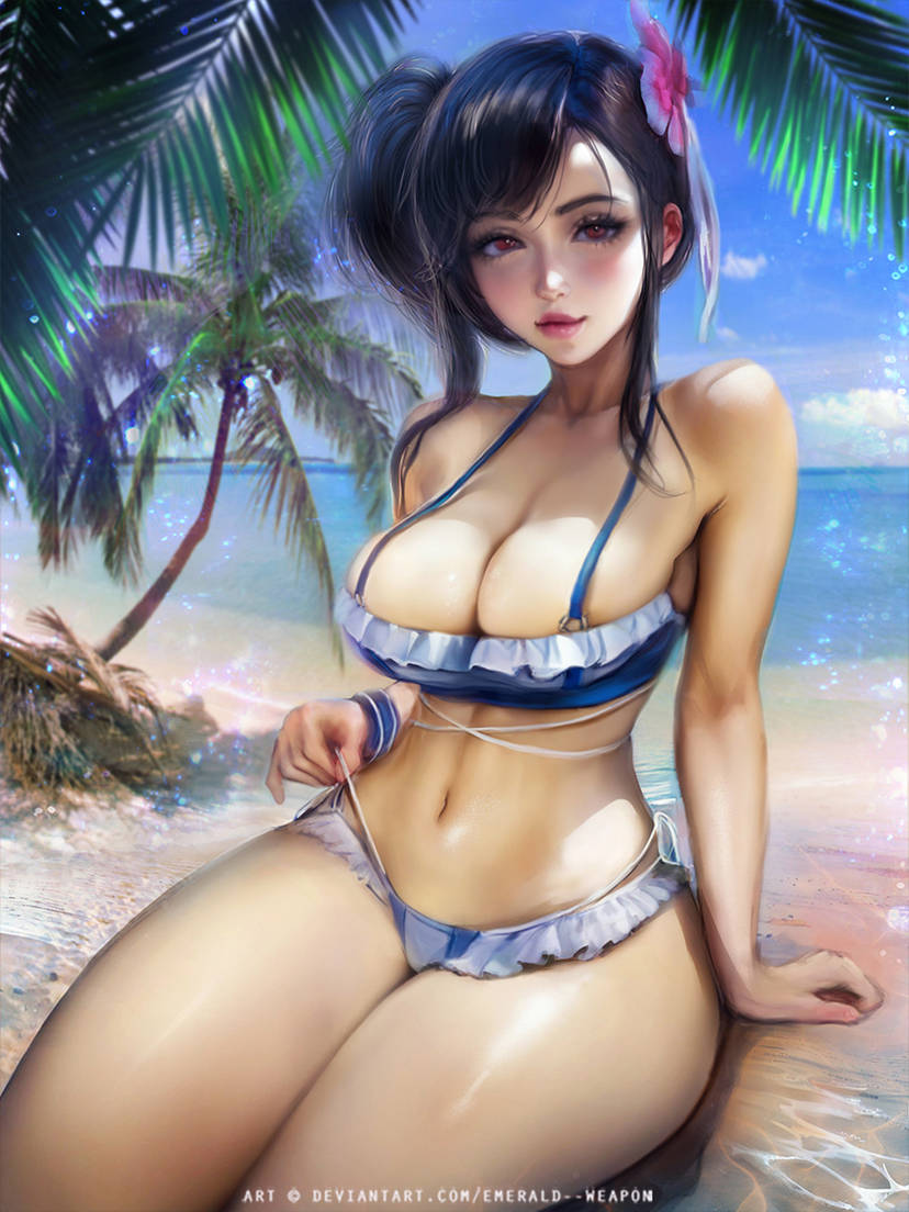 tifa lockhart (final fantasy and 3 more) drawn by emerald-weapon