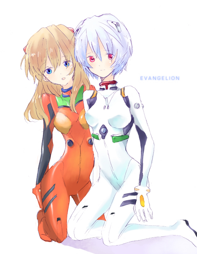 souryuu asuka langley and ayanami rei (neon genesis evangelion) drawn by yoshioka_mitsuko