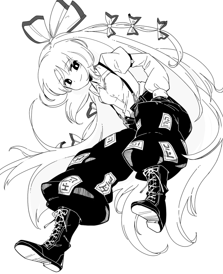 fujiwara no mokou (touhou) drawn by maguro_(mawaru_sushi)