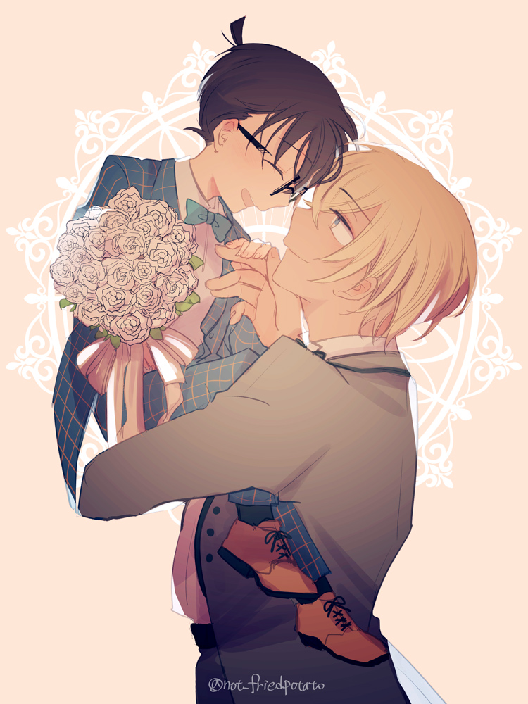 edogawa conan and amuro tooru (meitantei conan) drawn by jikei