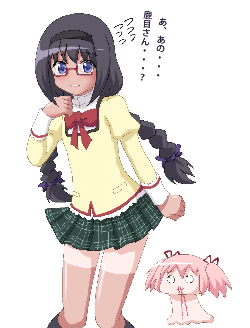 akemi homura and kaname madoka (mahou shoujo madoka magica) drawn by hayashiya_zankurou