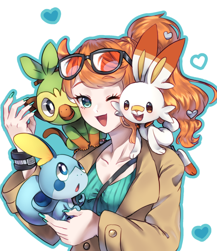 sonia, scorbunny, sobble, and grookey (pokemon and 1 more) drawn by naturesminne