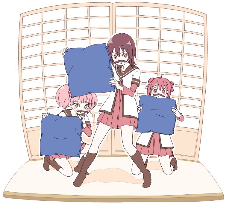 akaza akari, funami yui, and yoshikawa chinatsu (yuruyuri) drawn by ikeda_keisuke