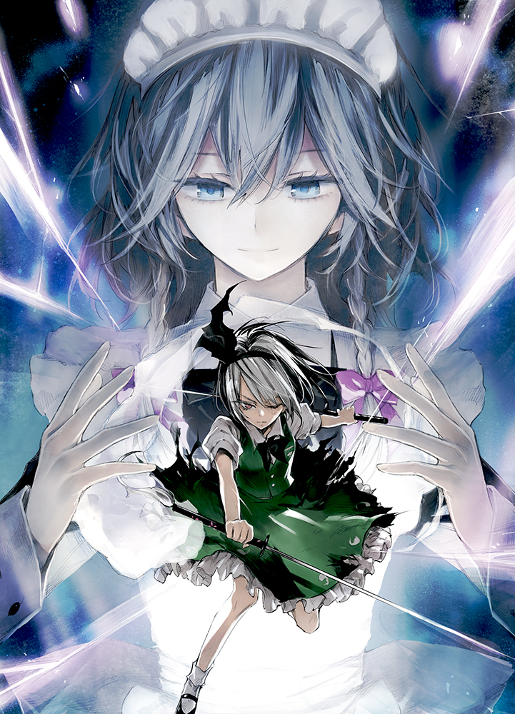 izayoi sakuya and konpaku youmu (touhou) drawn by minakata_sunao