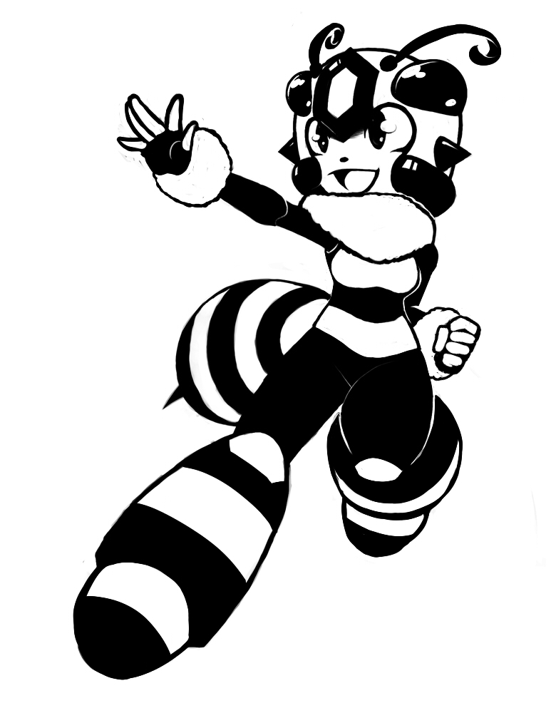hornet man (mega man and 1 more) drawn by koi_drake