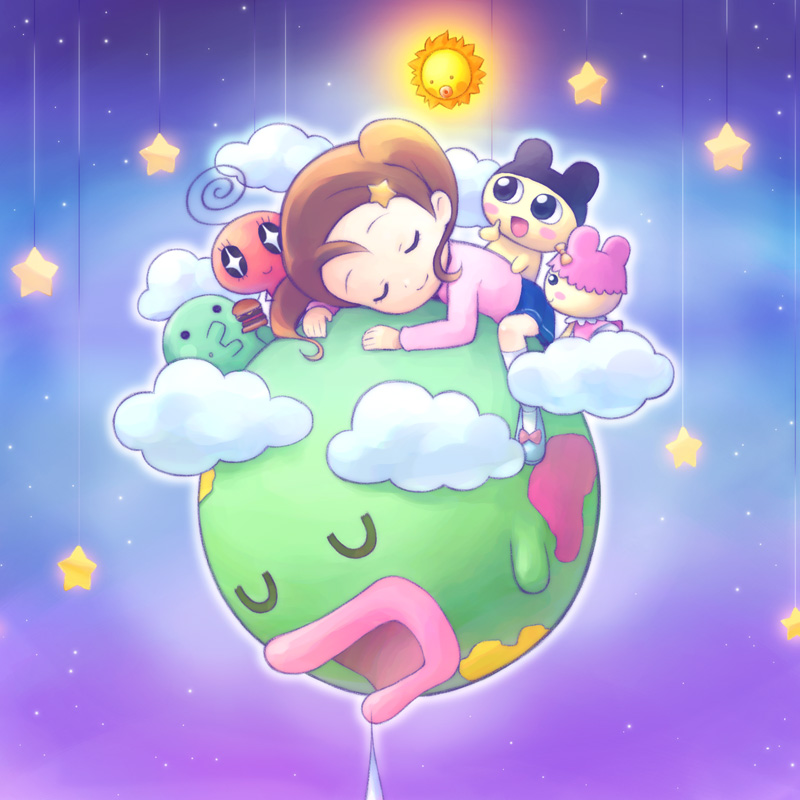 mametchi, kuchipatchi, memetchi, chamametchi, tamagotchi sei, and 2 more (tamagotchi and 2 more) drawn by junichi-kun