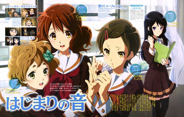 oumae kumiko, kousaka reina, kawashima sapphire, and katou hazuki (hibike! euphonium)
