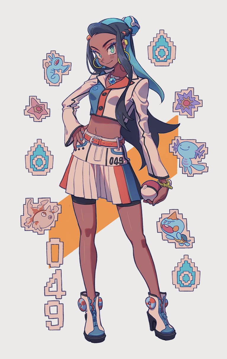 nessa, wooper, staryu, starmie, goldeen, and 2 more (pokemon and 1 more) drawn by myunazzang