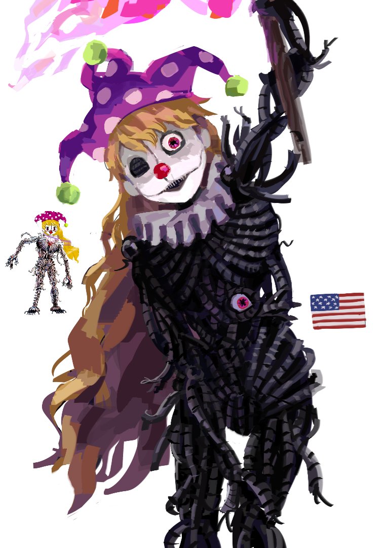 clownpiece and ennard (touhou and 1 more) drawn by himuhino