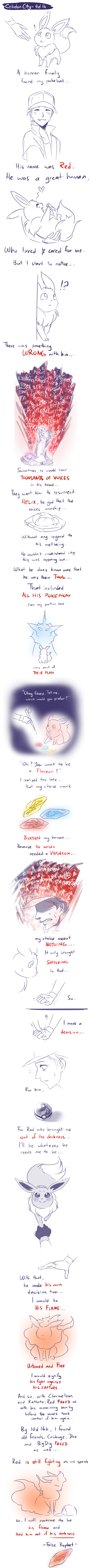 red, eevee, vaporeon, and flareon (pokemon and 1 more)