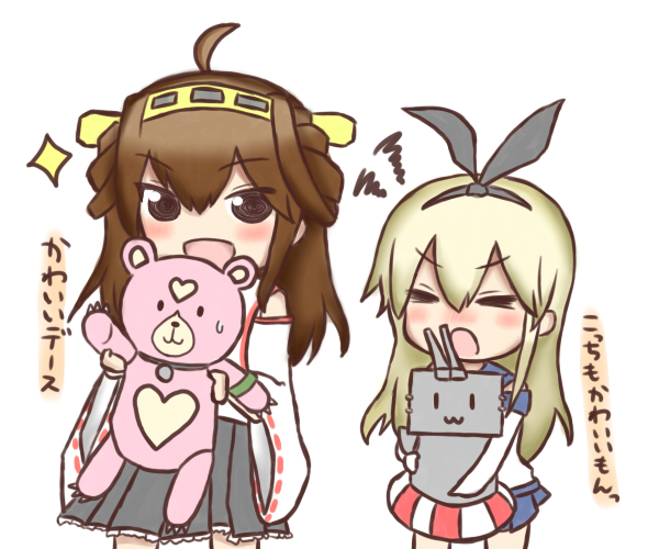 shimakaze, kongou, rensouhou-chan, kirishima, and yotarou (kantai collection and 1 more) drawn by jako_(jakoo21)