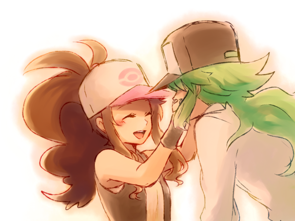 hilda and n (pokemon and 1 more) drawn by sekka_koyori