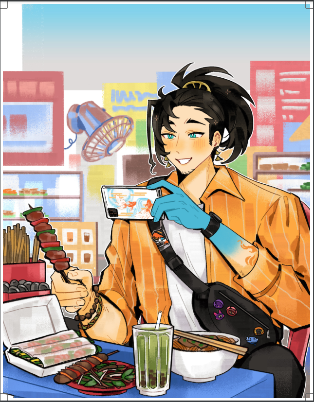 josuiji shinri (holostars and 1 more) drawn by hiimtae_sb