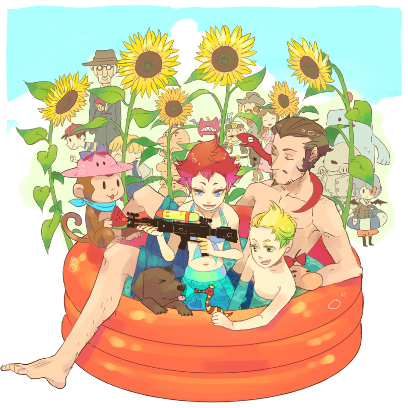 ness, lucas, kumatora, doseisan, claus, and 12 more (mother and 2 more) drawn by irumineko