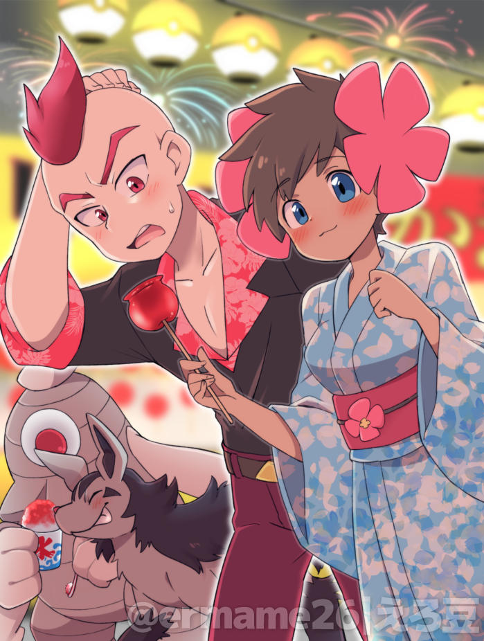 mightyena, phoebe, dusclops, and sidney (pokemon and 1 more) drawn by eromame
