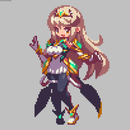 mythra (xenoblade chronicles and 2 more) drawn by sakuemon