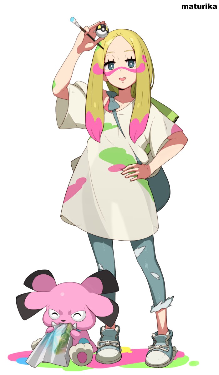 mina and snubbull (pokemon and 1 more) drawn by tonami_kanji