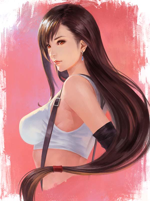 tifa lockhart (final fantasy and 1 more) drawn by shuichi_wada