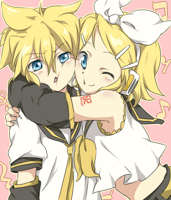 kagamine rin and kagamine len (vocaloid) drawn by maruki_(punchiki)