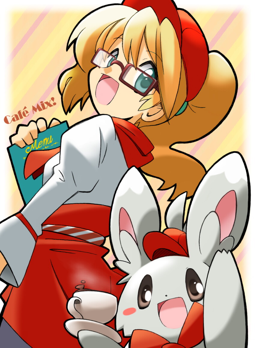 minccino and leah (pokemon and 1 more) drawn by rascal_(feuille)